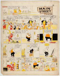 Gus Mager Main Street Hand-Colored Sunday Comic Strip Original Art (N.Y. World/Press Pub Co., c. 1923).... | Heritage