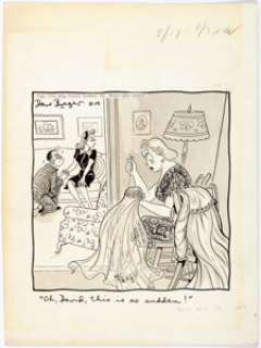 Dave Breger Mister Breger Daily Single-Panel Comic Strip Original Art dated 8-19-46 (King Features Syndicate, 1946...