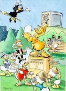 Patrick Block "Uncle Scrooge - World‘s Richest Man" Illustration Original Art (Walt Disney, undated)....