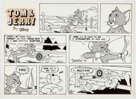 Kelly Jarvis Tom and Jerry Sunday Comic Strip Original Art (Editors Press Services, 1989)....