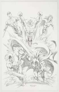 Mike Deodato Jr. - Justice League of America Illustration Original Art (undated).... | Heritage