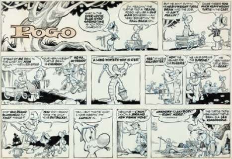 Walt Kelly Pogo Sunday Comic Strip Original Art dated 3-7-71 (Publishers-Hall Syndicate, 1971).... | Heritage