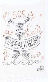 Lynda Barry S.O.S. Impeach Bush Abstract Original Art (2003)....