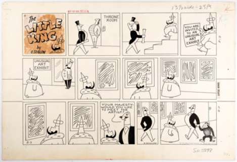 Otto Soglow The Little King Sunday Comic Strip Original Art dated 8-3-58 (King Features Syndicate, 1958)....