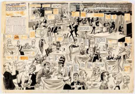 Bill Ward Cracked #81 Complete 2-page Story "Cracked Takes a Look at Night Clubs" Original Art (Major Magazines, 1... | Heritage