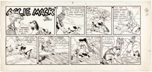 Hal Rasmusson Aggie Mack Sunday Comic Strip Original Art dated 6-8-47 (Chicago Tribune, 1947)....