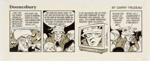 Garry Trudeau Doonesbury Daily Comic Strip Original Art dated 3-8-89 (Universal Press Syndicate, 1989).... | Heritage