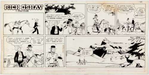 Stan Lynde Rick O’Shay Sunday Comic Strip Original Art, dated 4-14-63 (Chicago Tribune Syndicate, 1963). ... | Heritage