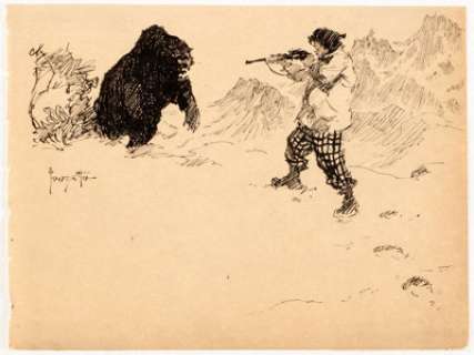 Frank Frazetta Loaded for Bear Original Art (c. 1950s). ... | Heritage