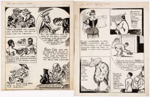 Jack Kirby and H.T. Elmo Clothing Trade Journal Group of 2 Complete Original "Did You Know That...?" Art Pages (Cl... (Total: 2 Original Art) | Heritage