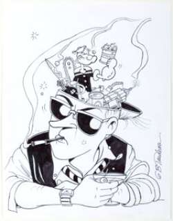Garry Trudeau - Uncle Duke and Popeye Illustration Original Art (2019).... | Heritage