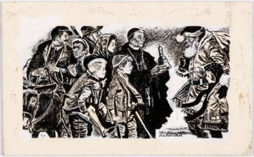 Norman Mills Price Two for Liberty Magazine and Isa Barnett Christmas Scene Original Art G... (Total: 3 Original Art) | Heritage