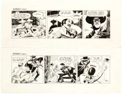 Russ Manning Zorro Daily Comic Strip Tryout Sample Original Art Group of 2 (c. 1980s).... (Total: 2 Original Art) | Heritage