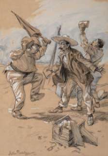 Arthur Rackham The Peradventures of Private Padget : "The Decoration" Interior Page Illustration O... | Heritage