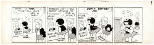 Ernie Bushmiller Nancy Daily Comic Strip Original Art dated 6-11-49 (United Feature Syndicate, 1949).... | Heritage