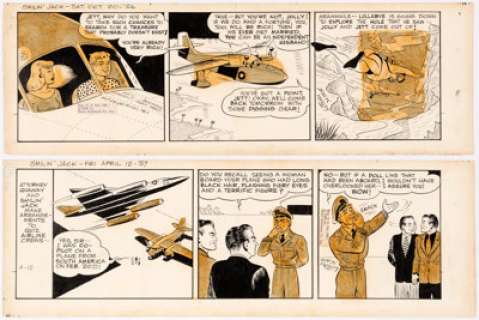 Zack Mosley Smilin’ Jack Sunday Comic Strip Original Art Group of 2 (News Syndicate Co. Inc., 1956-1957) ... (Total: 2 Original Art) | Heritage