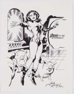 Bruce Timm Jack Kirby‘s Heroes & Villains: Black Magic Edition Sersi Pin-up Illustration Original Art (Pure Imagin...