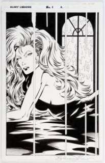 Brian Denham Glory & Friends Lingerie Special #1 Pin-Up Original Art (Image, 1995). A sexy pin-up of Glory by -