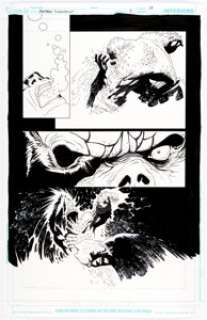 Eduardo Risso Flashpoint: Batman Knight of Vengeance #1 Story Page 17 Original Art (DC Comics, 2011).  A brutal -