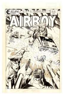 Ron Wagner Airboy #22 Cover Original Art (Eclipse, 1987)....