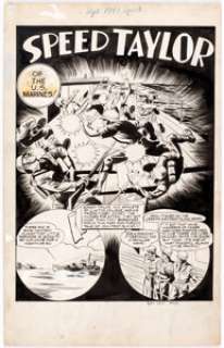 Speed Comics #28 Complete 7-page "Speed Taylor" Story Original Art (Harvey Comics, 1943). College - | Heritage