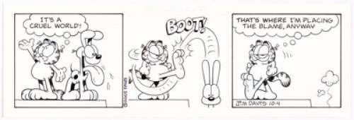 Jim Davis Garfield Daily Comic Strip Original Art dated 10-4-05 (Paws/United Feature Syndicate, 2005). Garfield - | Heritage