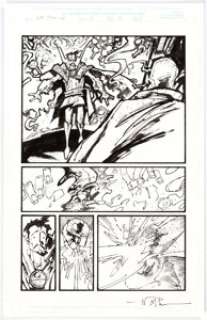 Ted McKeever Ultimate Marvel Team-Up #13 Page 19 Original Art (Marvel, 2002). Dr. Strange and Xandu fight it out -