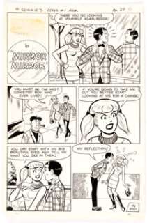Bill Vigoda and Mario Acquaviva Reggie’s Wise Guy Jokes #1 Complete 1-Page Story "Mirror Mirror" - | Heritage