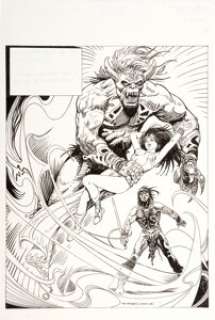 Estaban Maroto Wolff #11 Cover Original Art (Norma Editorial, 1972). A woman is in the grip of a demon on this - | Heritage