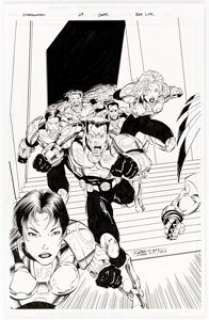 Ron Lim and Robert Jones Stormwatch #29 Cover Original Art (Image, 1995). The members of Stormwatch leap into -