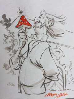 Munuera | Dessin original  - Champignac  - Type "Hors-Texte Spirou" | Catawiki