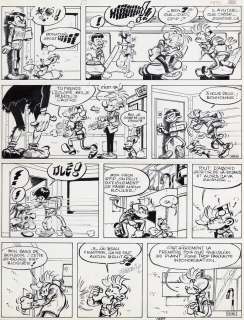 Fournier | Spirou, planche n°10 à l’encre de Chine et… | AZ auction