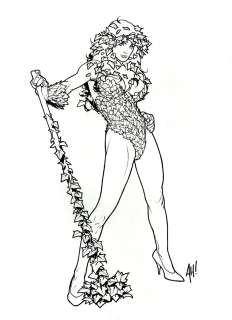 Adam Hughes - Poison Ivy ‘Cover Girls‘ Very Large Detailed Statue Design Pinup (Includes Full Color 1/1 Litho!)