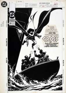 COUVERTURE THE SHADOW STRIKES, THE STAR AND THE TWISTED CROSS. Encre de Chine sur... | Coutau Bégarie