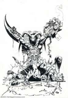 Simon Bisley - Original Monster Illustration (undated). Highly detailed monster illo by the always-terrific - | Heritage