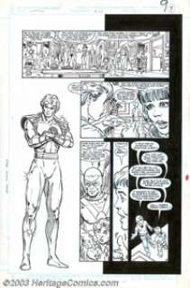 Todd McFarlane and Tony DeZuniga - Original Art for Infinity, Inc. #27, page 9 (DC, 1986).  A gathering of heroes - | Heritage