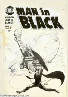 Bob Powell - Original Cover Art for Man in Black #3 (Harvey, 1958). Bob Powell brings his inimitable talent into - | Heritage