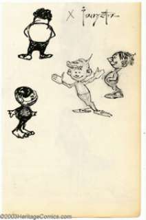 Frank Frazetta - Original Sketches, "Whimsical Fantasy Figures and Dinosaurs" (undated). Two-sided - | Heritage