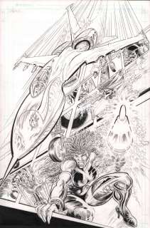 Trevor Von Eeden | Sabre Unpublished Splash Page - Rocket Descending - From Sabre Kickstarter | Anthony’s Comic Book Art