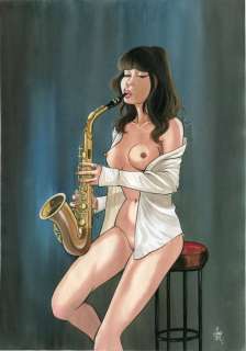 Gã¼Rsel, Gã¼Rçan | Original watercolour  - Pin-up  - (2016) | Catawiki