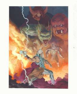 Esad Ribic - thor #6 variant painted art cover - thor vs. Doctor doom and fing fang foom - 2018 signed