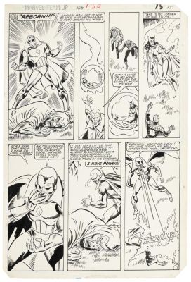 Lot 436 - [Original Comic Art ] SAL BUSCEMA and MIKE ESPOSITO * MARVEL TEAM-UP No. 130, Page 11 * Spider-Man, Vision, Scarlet… | PBA Galleries