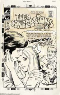 Sal Gentile (attributed) - Original Art Cover for Teen Confessions #79 (Charlton, 1973). A gal thinks of mom and - | Heritage