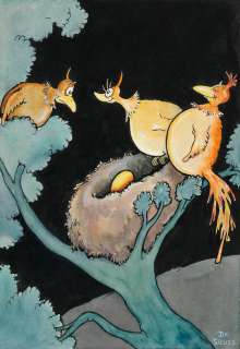CHILDREN’S CALENDAR BIRDS DR. SEUSS (THEODOR GEISEL.) "It’s our first . . . don’t you think it looks like George?" | Swann Galleries