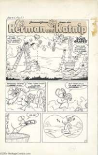 Dave Tendlar - Paramount Animated Comics #3 "Sour Grapes" Complete 5-page Herman and Katnip Story - | Heritage