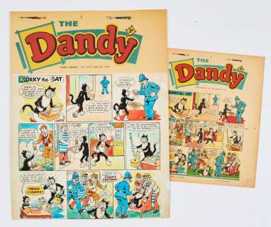 The Dandy/Korky the Cat original front cover artwork (1961) drawn and painted… | Comic Book Auctions ltd