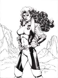 Jim Lee, Sandra Hope - Rogue Commission with Canyon Background - Signed