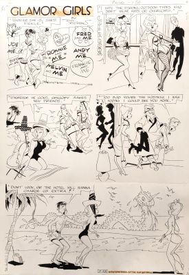 Don Flowers | Glamor Girls Sunday 02-23-1964 | ComicArt.dk