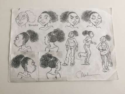 Merho - originele schets - Modelsheet Tomboy | Catawiki