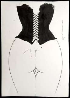 Michetz - Dessin original - Femme vue de dos - (2005) | Catawiki